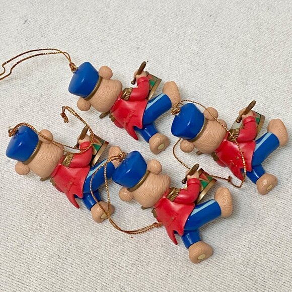 1995 Matrix Industries Little Drummer Bear Christmas Ornament Set of 4 - Picture 3 of 9